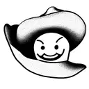smiley face wearing a cowboy hat tattoo design idea