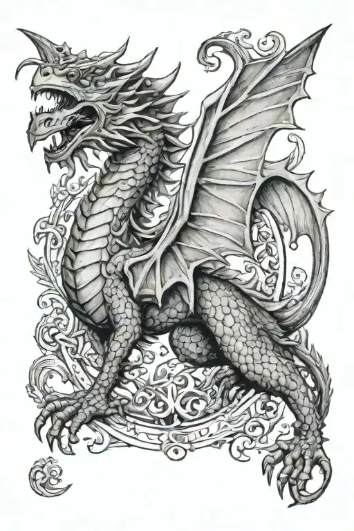 welsh dragon sleeve tattoo tattoo design idea