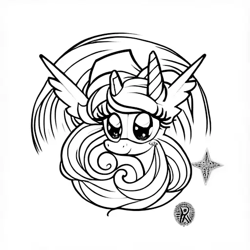 my little pony unicorn tattoo design idea