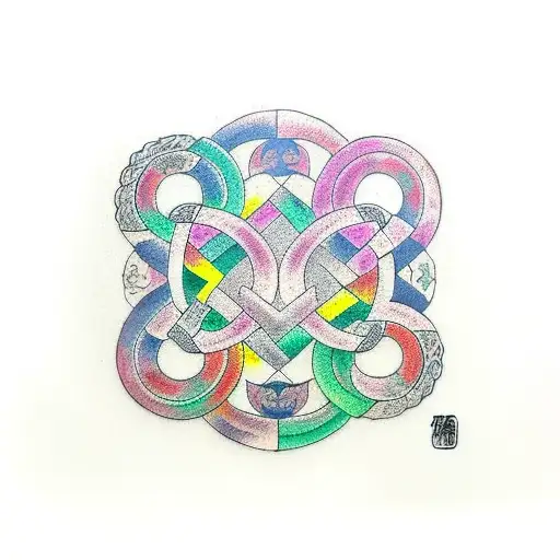 triple goddess symbol tattoo design idea