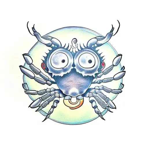 giant crab with dragon body tattoo design idea