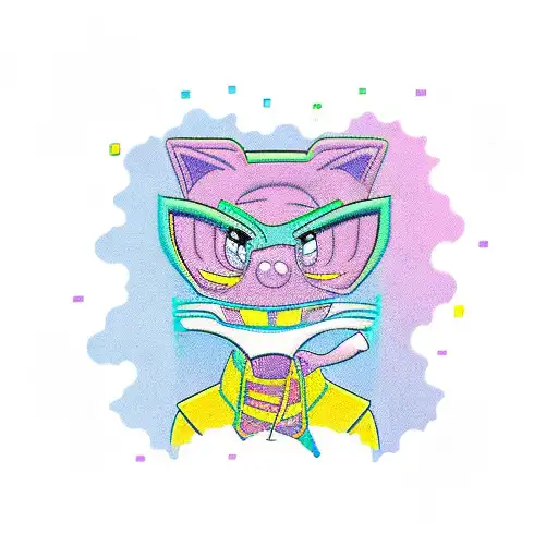 90s cartoon tattoo design idea