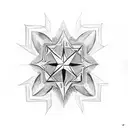 9 point star tattoo design idea