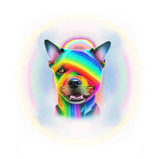 Rainbow bridge with dogs tattoo design idea