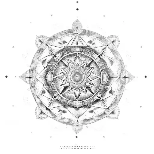 Astrological Mandala tattoo design idea
