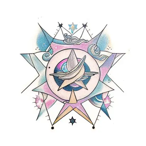 Star collage with Aries, tauro, virgo, Aquarius, Libra and Pisces constelations  tattoo design idea