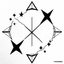 Star collage with Aries, tauro, virgo, Aquarius, Libra and Pisces constelations  tattoo design idea