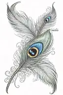 Peacock feather and words "obstinate headstrong girl"  tattoo design idea