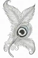 Peacock feather and words "obstinate headstrong girl"  tattoo design idea
