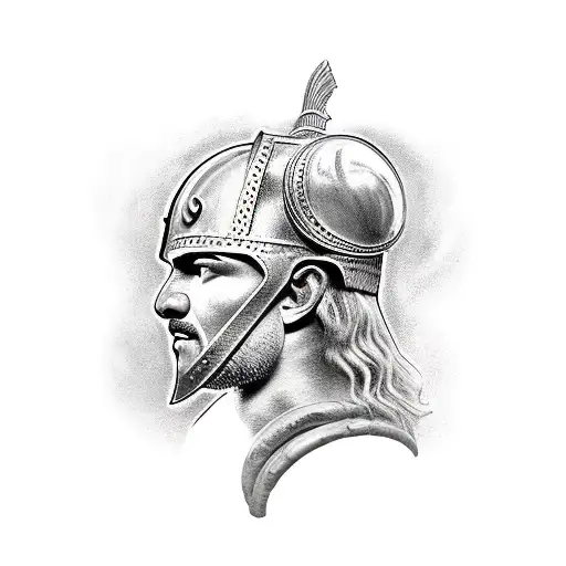 roman warrior tattoo design idea