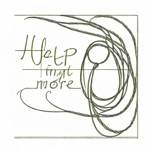 help Me get one more with a rope inside the text written tattoo design idea