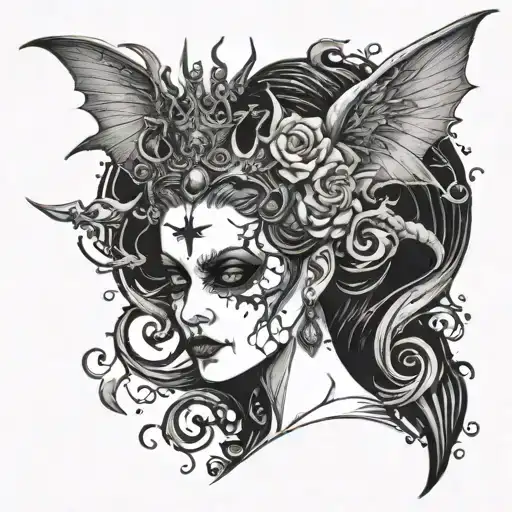 lillith queen of demons tattoo design idea