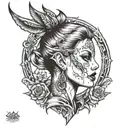 lillith diablo 4 side profile tattoo design idea