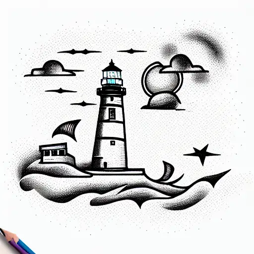Lighthouse tattoo design idea