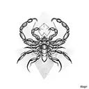 A menacing scorpion with wings tattoo design idea