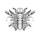 A menacing scorpion with wings tattoo design idea