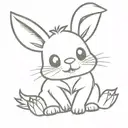 cute little bunny with fangs and bat wings tattoo design idea