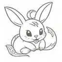 cute little bunny with fangs and bat wings tattoo design idea