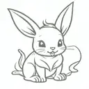 cute little bunny with fangs and bat wings tattoo design idea