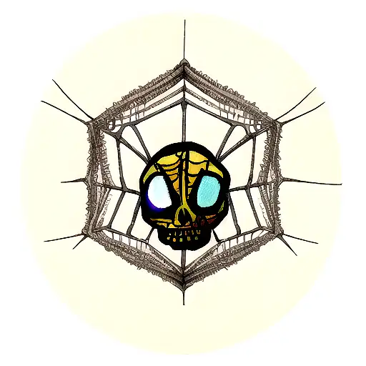 Skull Spider Web tattoo design idea