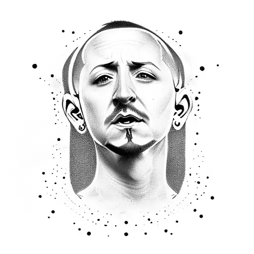 Chester Bennington singing fading tattoo design idea