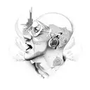 Chester Bennington singing fading tattoo design idea