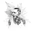 Chester Bennington singing fading tattoo design idea