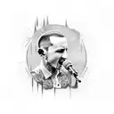 Chester Bennington singing fading tattoo design idea