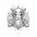 "Where is my Mind" Letters in old school slightly curved upwards tattoo design idea