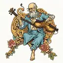 god playing cello made tattoo design idea