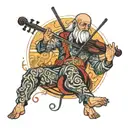 god playing cello made tattoo design idea