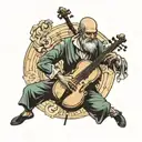 god playing cello made tattoo design idea