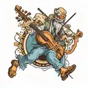 god playing cello made tattoo design idea