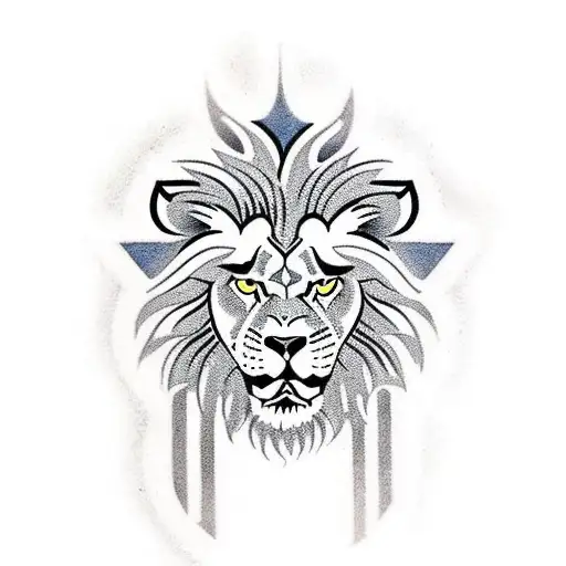 A fierce lion standing atop a tank, with the number 13 incorporated into the design. tattoo design idea
