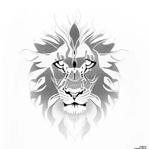 A tank covered in a camouflage pattern, with a majestic lion emerging from the camouflage, and the number 13 displayed prominently. tattoo design idea