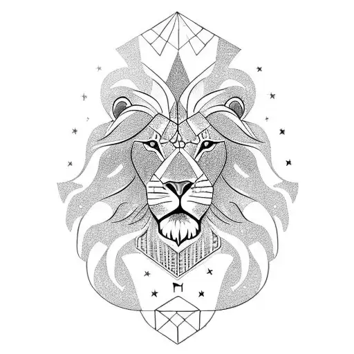 A fierce lion standing atop a tank, with the number 13 incorporated into the design. tattoo design idea