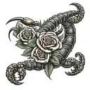 scorpion with a roses  tattoo design idea