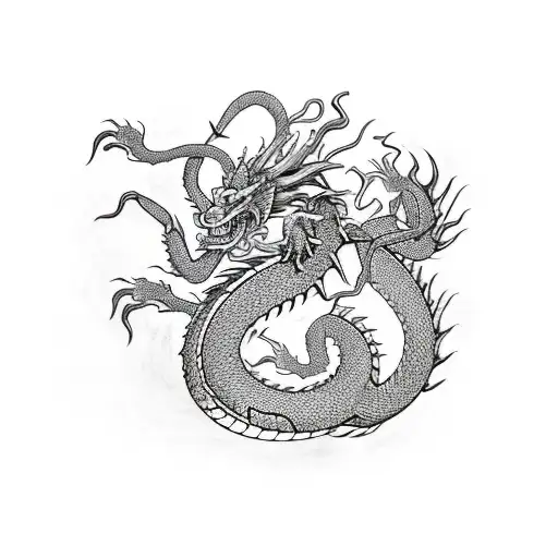 full body of Dragon mixed with scorpion  tattoo design idea