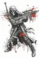 A Grim Reaper with a Barrett M82 sniper rifle   tattoo design idea