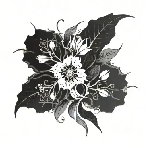 Intricate design "slave to silicon". Technology circuity, white flowers. tattoo design idea