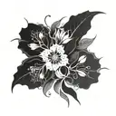 Intricate design "slave to silicon". Technology circuity, white flowers. tattoo design idea