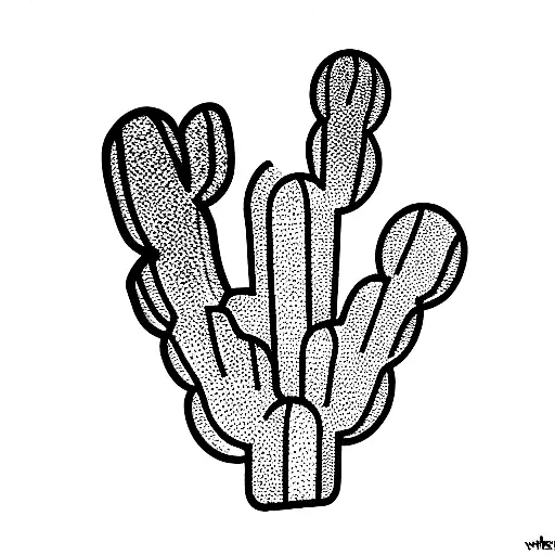 Crystalline Cacti tattoo design idea