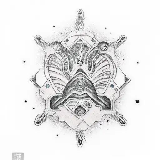 fingerprint and galaxy tattoo design idea