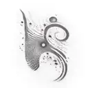 fingerprint and galaxy tattoo design idea