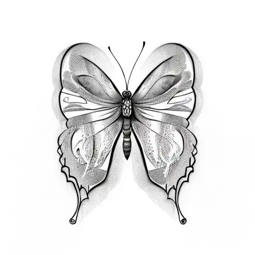 butterfly mummy with text gibusse tattoo design idea