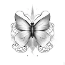 butterfly mummy with text gibusse tattoo design idea