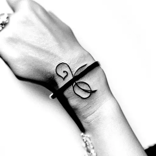 wedding band says "ANYA" tattoo design idea