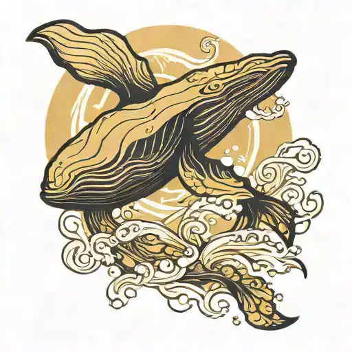 humpback whale Give away the stone Let the waters kiss and transmutate These leaden grudges into gold tattoo design idea