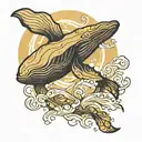 humpback whale Give away the stone Let the waters kiss and transmutate These leaden grudges into gold tattoo design idea