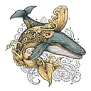 humpback whale Give away the stone Let the waters kiss and transmutate These leaden grudges into gold tattoo design idea